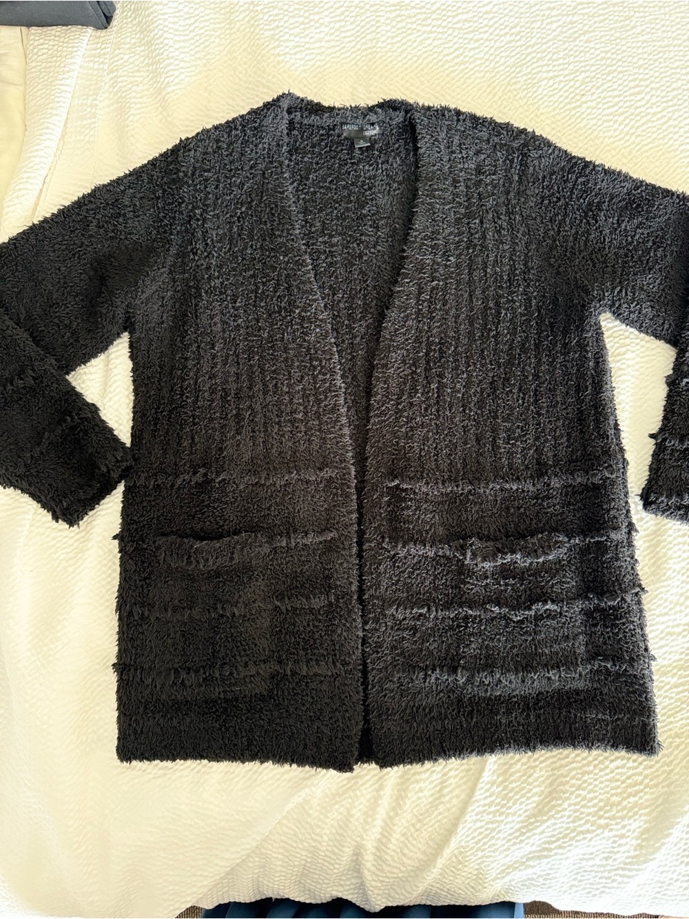 Barefoot Dreams CozyChic Boardwalk Cardigan Black M